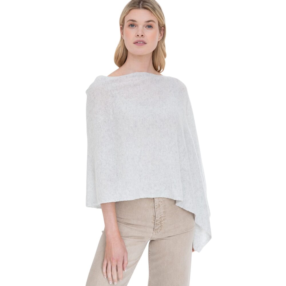 8486 Cashmere-100% Cashmere Draped Dress Topper Poncho